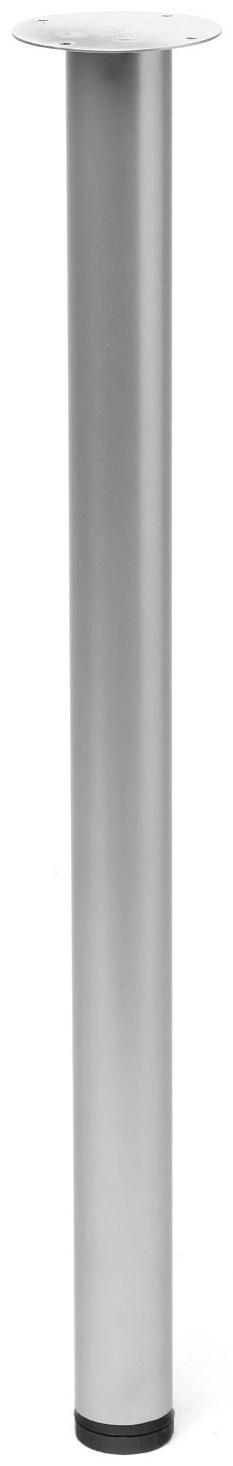 Опора регулируемая для стола, круглая, серебро D-50мм