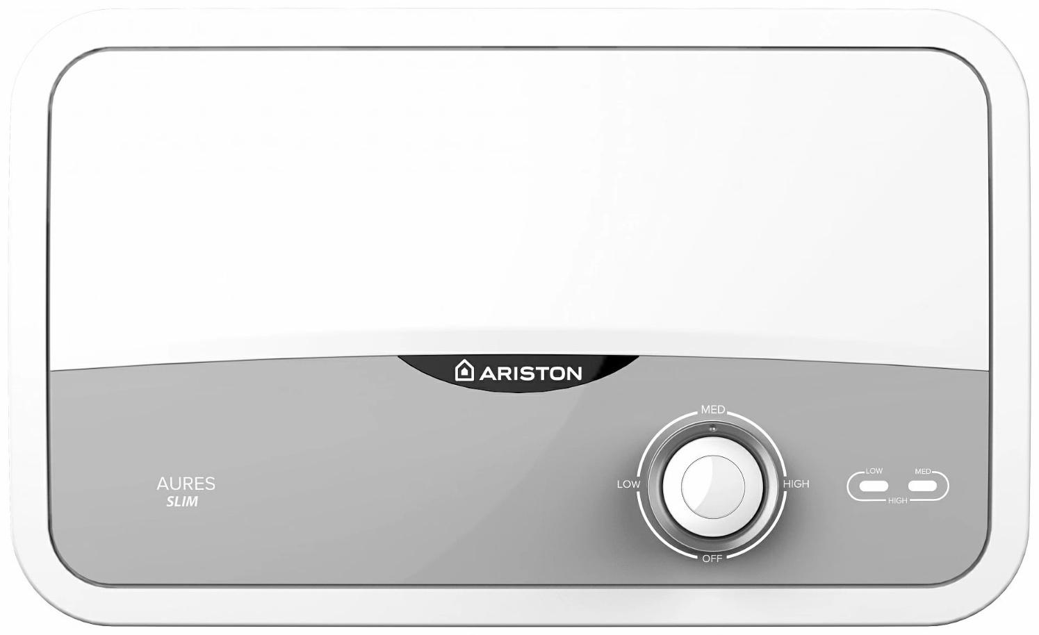 Водонагреватель ARISTON Aures S 3.5 SH PL, проточный, 3.5 кВт, бело-серый