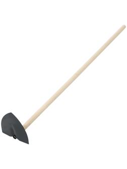 Мотыга остроносая, стальная, с деревянным черенком