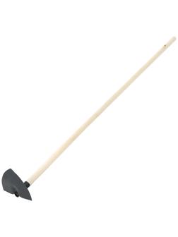 Мотыга остроносая, стальная, с деревянным черенком