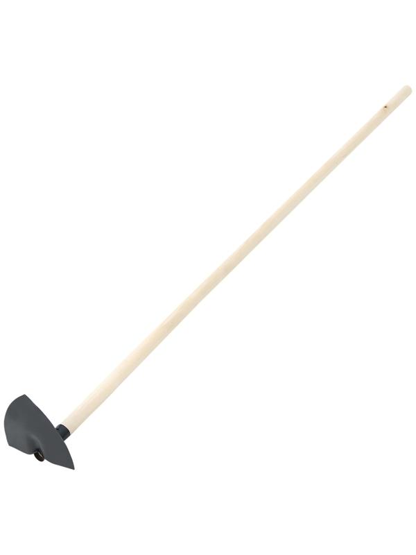 Мотыга остроносая, стальная, с деревянным черенком