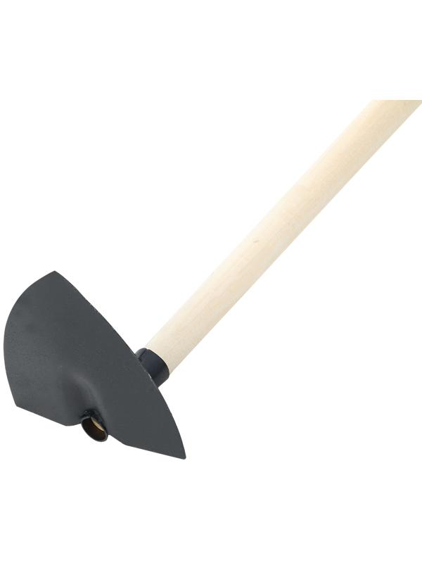 Мотыга остроносая, стальная, с деревянным черенком