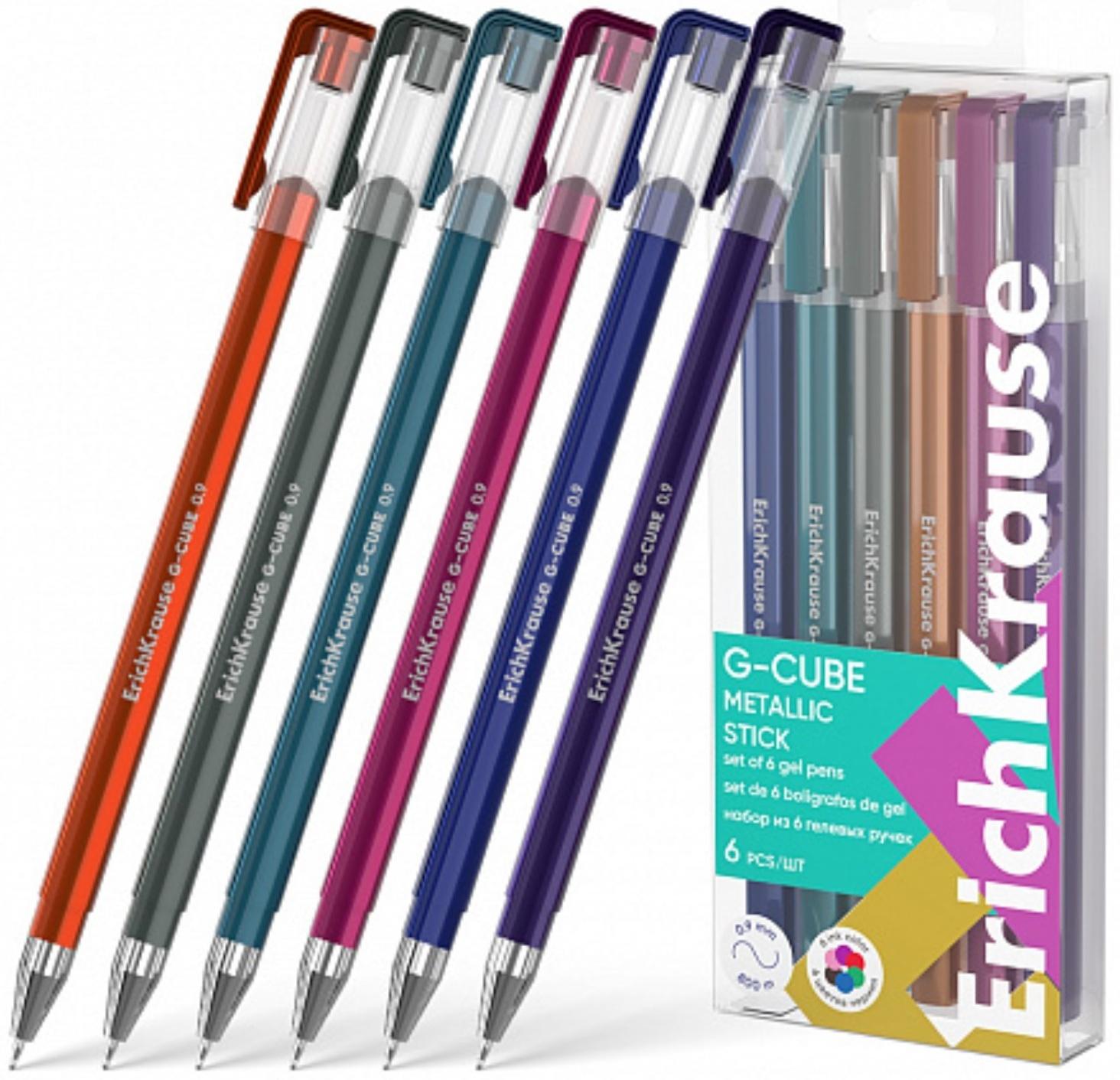 Набор ручек гелевых 6 цветов ErichKrause 