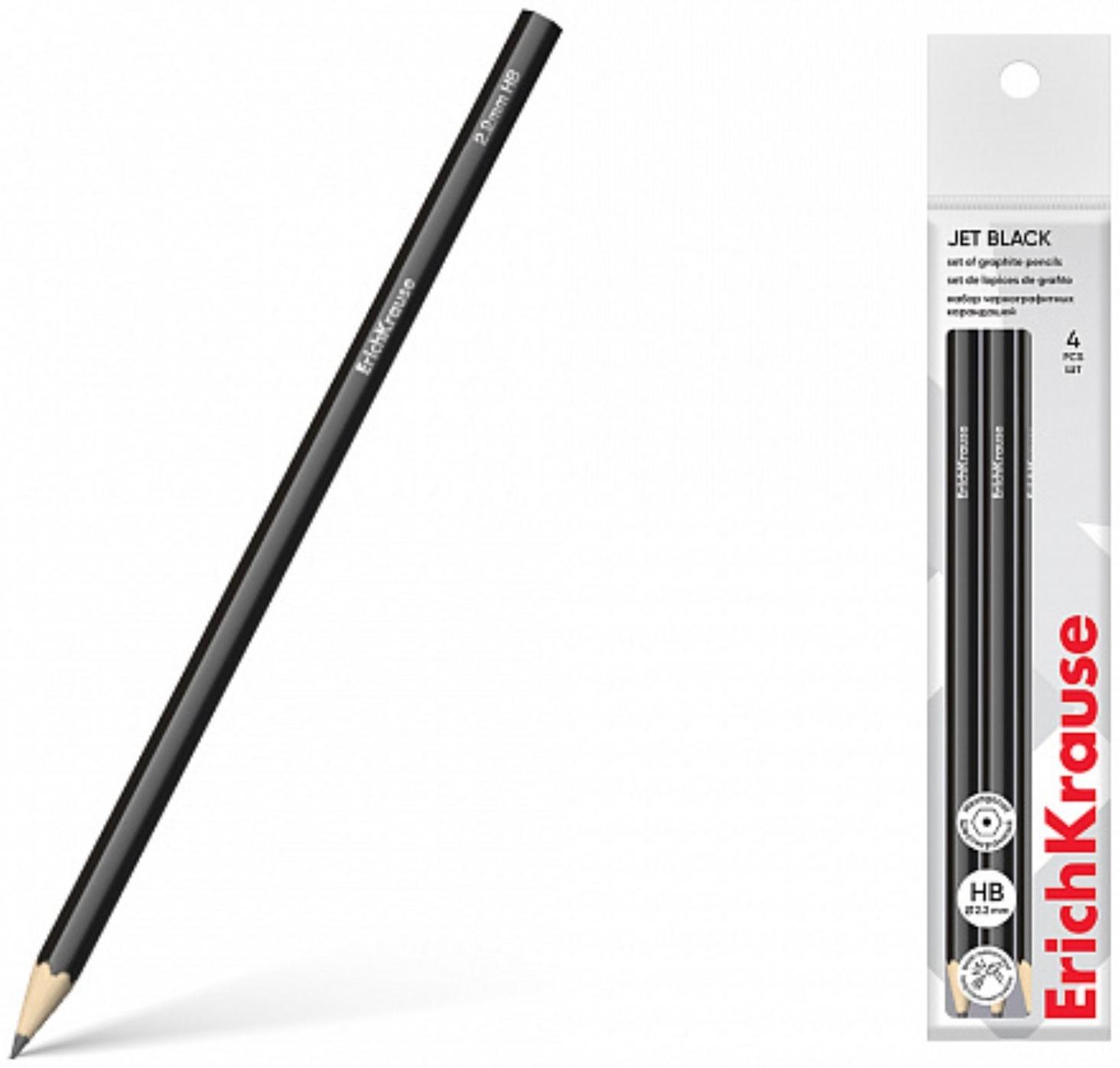 Набор чернографитных карандашей 4 штуки HB ErichKrause 