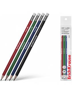 Набор чернографитных карандашей 4 штуки HB ErichKrause 
