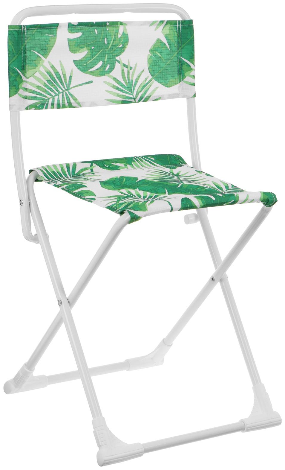 Стул складной походный (ПС3/1 с тропическими листьями светлый)