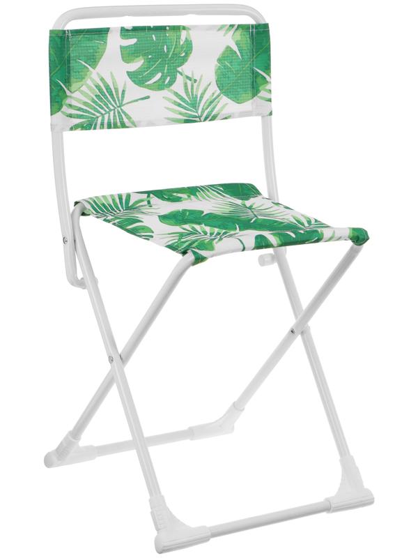 Стул складной походный (ПС3/1 с тропическими листьями светлый)