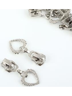 Замок автоматический для металлической молнии, №5, декоративный, 10 шт, цвет никель