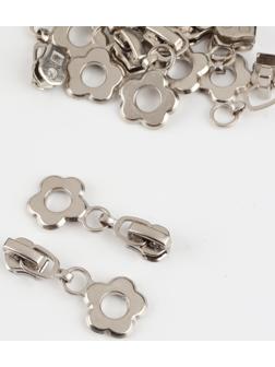 Замок автоматический для металлической молнии, №3, декоративный, 10 шт, цвет никель