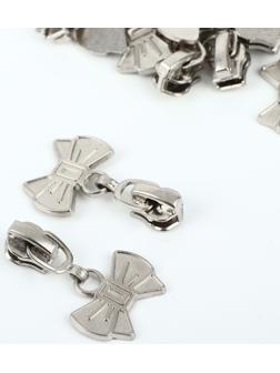 Замок автоматический для металлической молнии, №3, декоративный, 10 шт, цвет никель