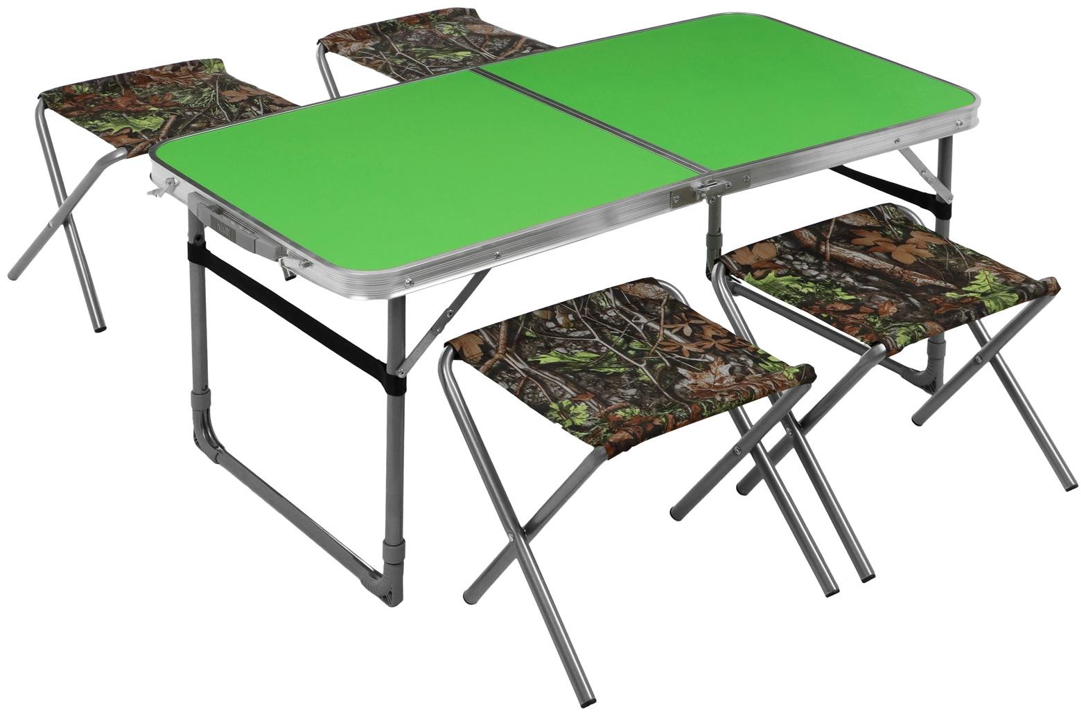 Набор стол+стулья (ССТ-К2/6 зеленый-с дубовыми листьями)