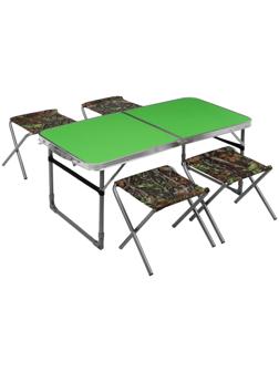 Набор стол+стулья (ССТ-К2/6 зеленый-с дубовыми листьями)