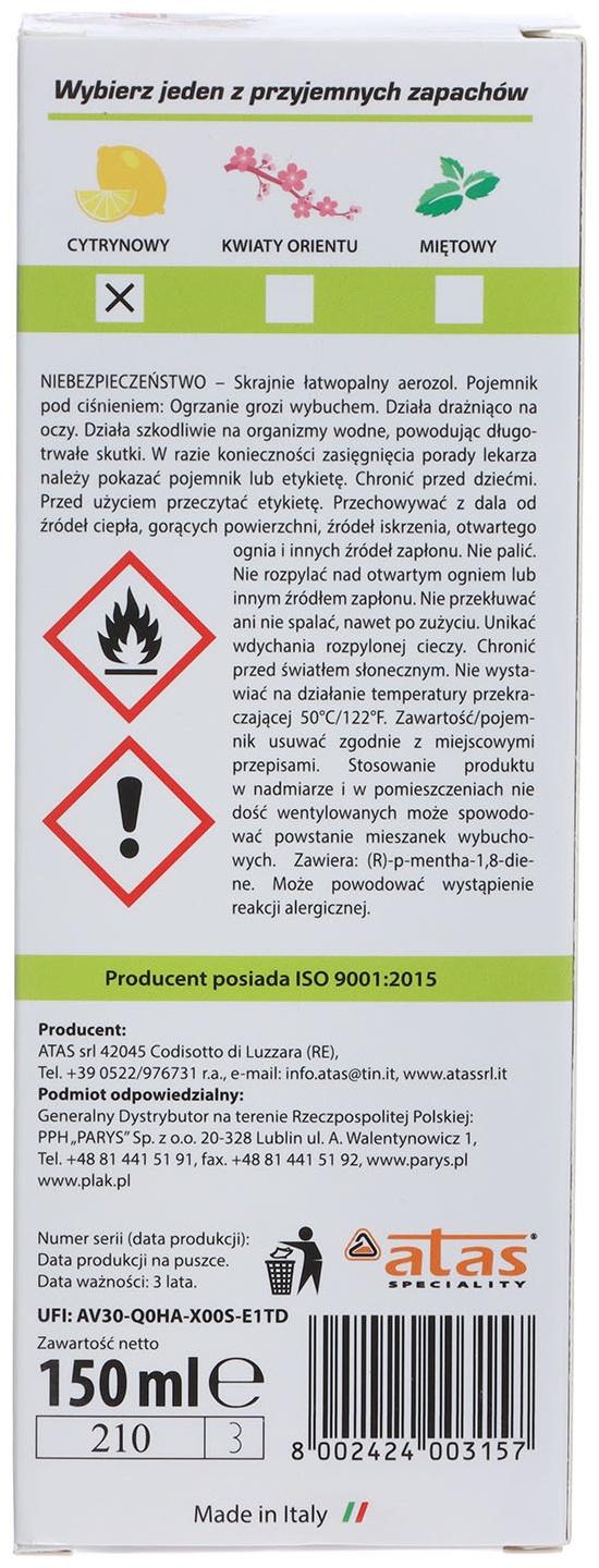 Очиститель кондиционера Plak AIRCLIM, Лимон, 150 мл