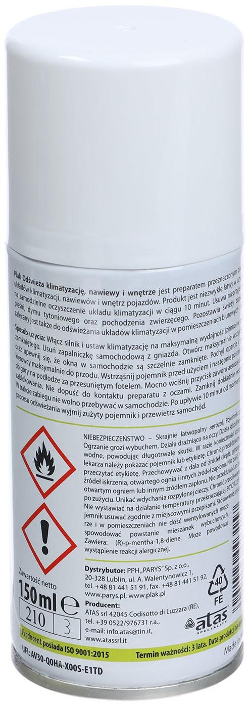 Очиститель кондиционера Plak AIRCLIM, Мята, 150 мл