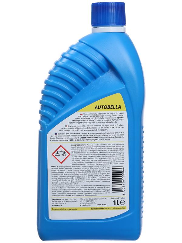 Автошампунь для ручной мойки Plak Autobella, 1 л