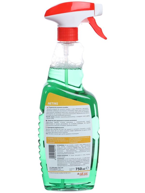 Очиститель кузова от насекомых и гудрона Plak NETINS, триггер, 750 мл