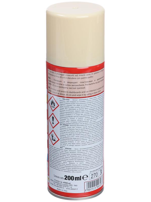 Полироль пластика Plak Ваниль, аэрозоль, 200 мл