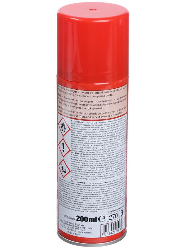 Полироль пластика Plak Клубника, аэрозоль, 200 мл