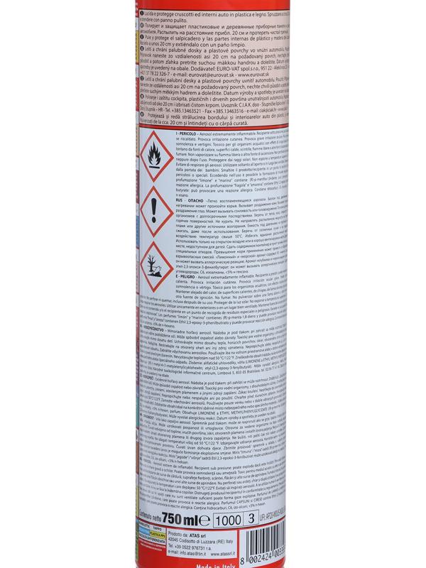 Полироль пластика Plak Ананас, аэрозоль, 750 мл