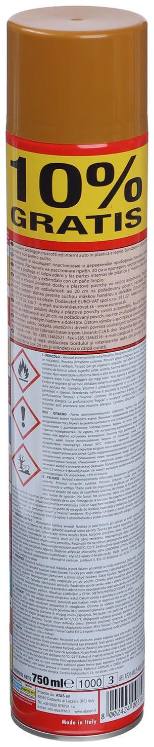 Полироль пластика Plak Табак, аэрозоль, 750 мл