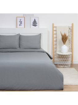 Комплект постельного белья LoveLife 2 сп Gray line 175*215 см, 200*230 см, 50*70 см -2 шт, страйп-сатин, 100%п/э