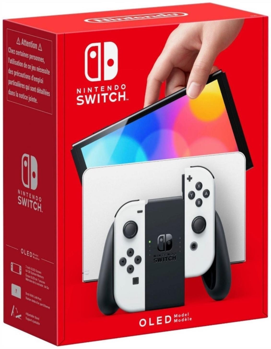 Игровая приставка Nintendo Switch, 64 Гб, OLED, 2 контроллера Joy-Con, белая