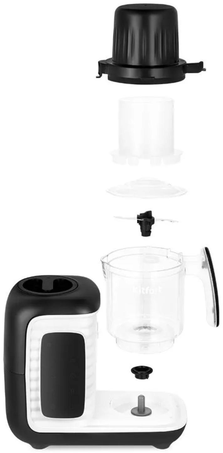 Блендер-пароварка Kitfort KT-2323, стационарный, 430 Вт, 0.45/0.3/0.2 л, чёрно-белый