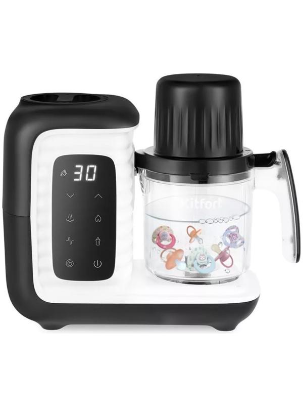 Блендер-пароварка Kitfort KT-2323, стационарный, 430 Вт, 0.45/0.3/0.2 л, чёрно-белый