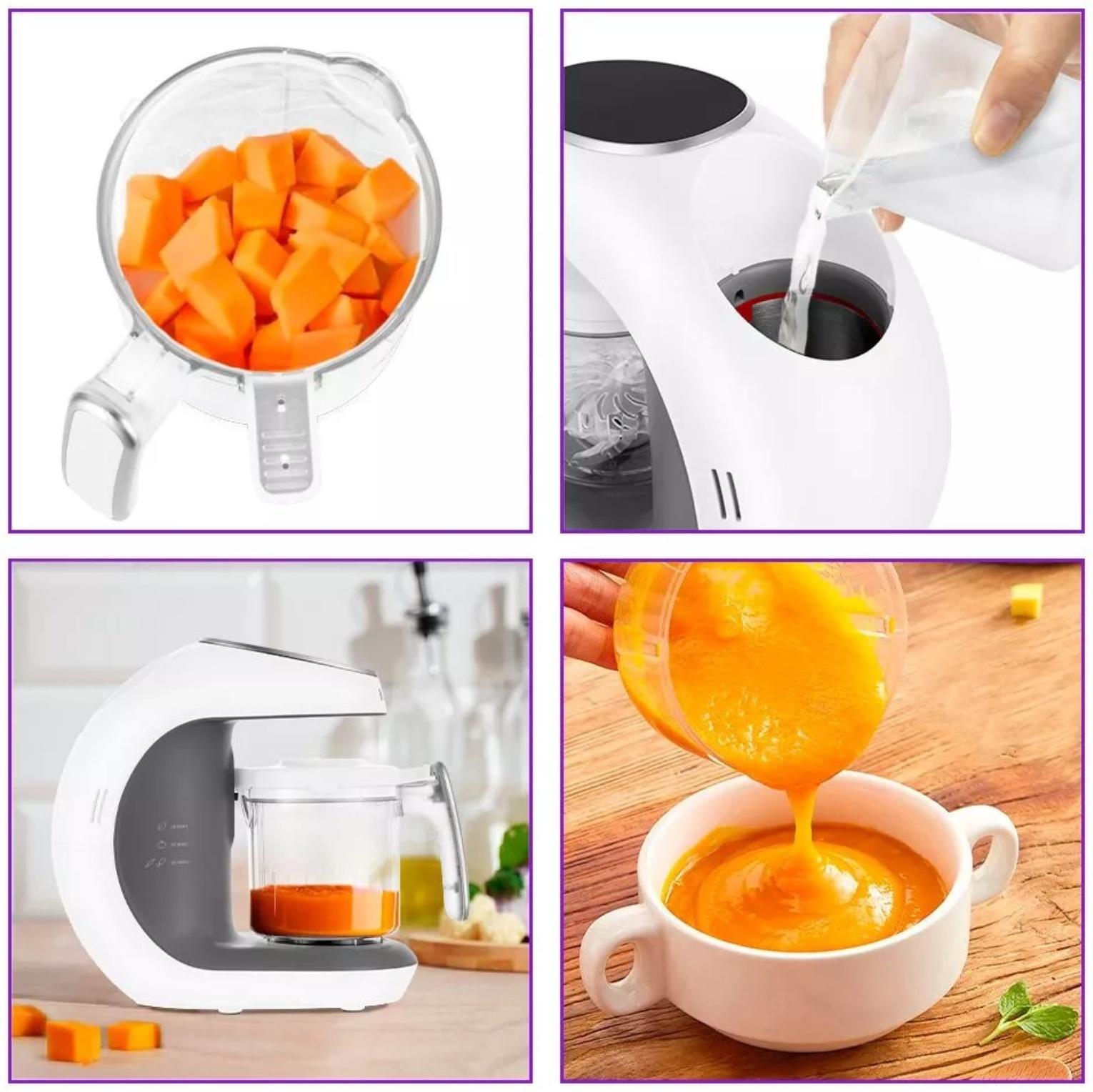 Блендер-пароварка Kitfort КТ-2322-1, стационарный, 300 Вт, 0.45/0.3/0.2 л, серо-белый