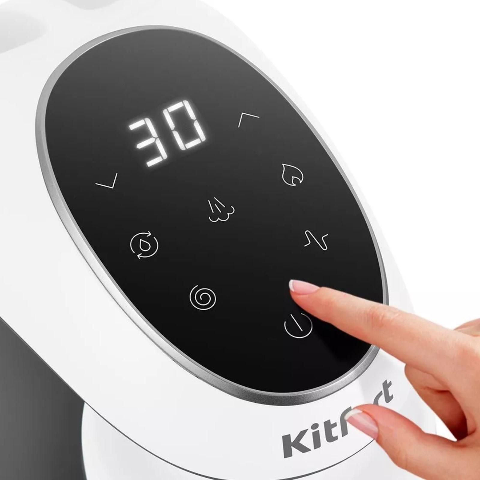 Блендер-пароварка Kitfort КТ-2322-1, стационарный, 300 Вт, 0.45/0.3/0.2 л, серо-белый