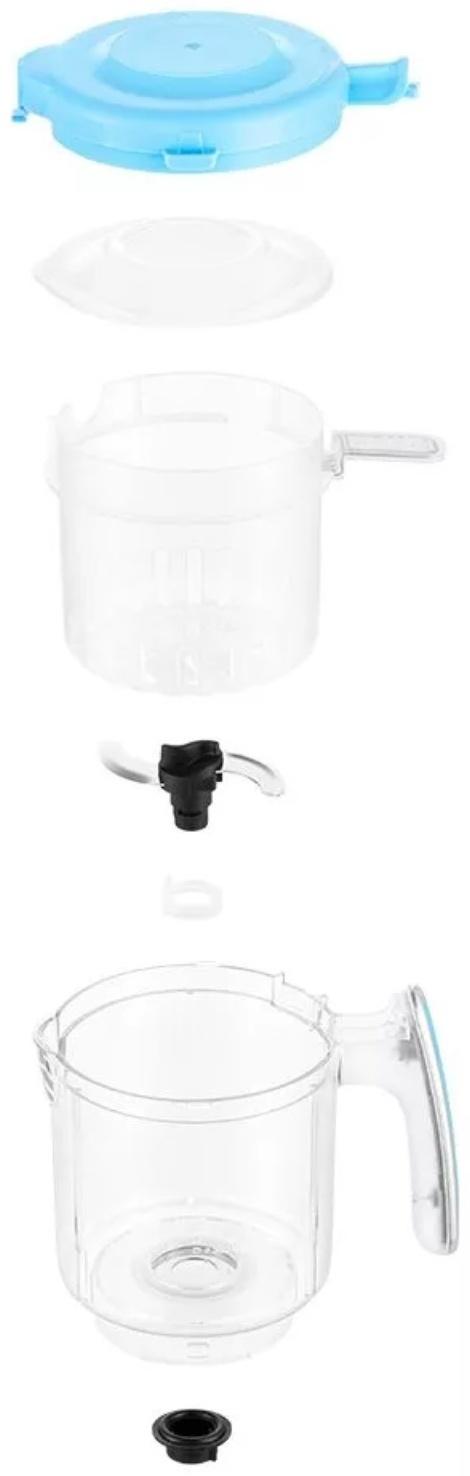 Блендер-пароварка Kitfort КТ-2322-2, стационарный, 300 Вт, 0.45/0.3/0.2 л, серо-голубой