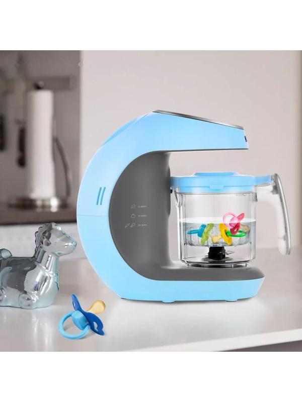 Блендер-пароварка Kitfort КТ-2322-2, стационарный, 300 Вт, 0.45/0.3/0.2 л, серо-голубой