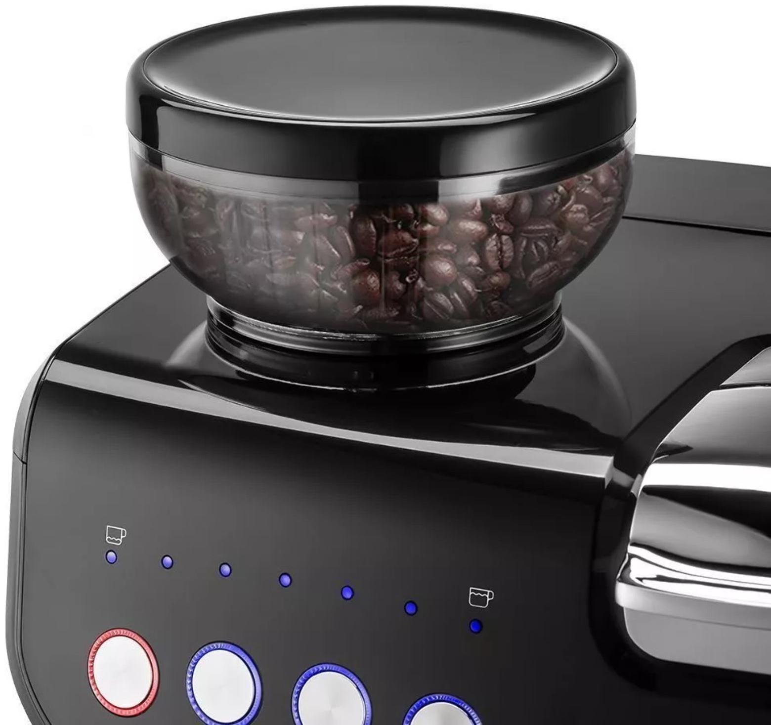 Кофемашина Kitfort КТ-7107, рожковая/капельная, 1560 Вт, 2 л, чёрная