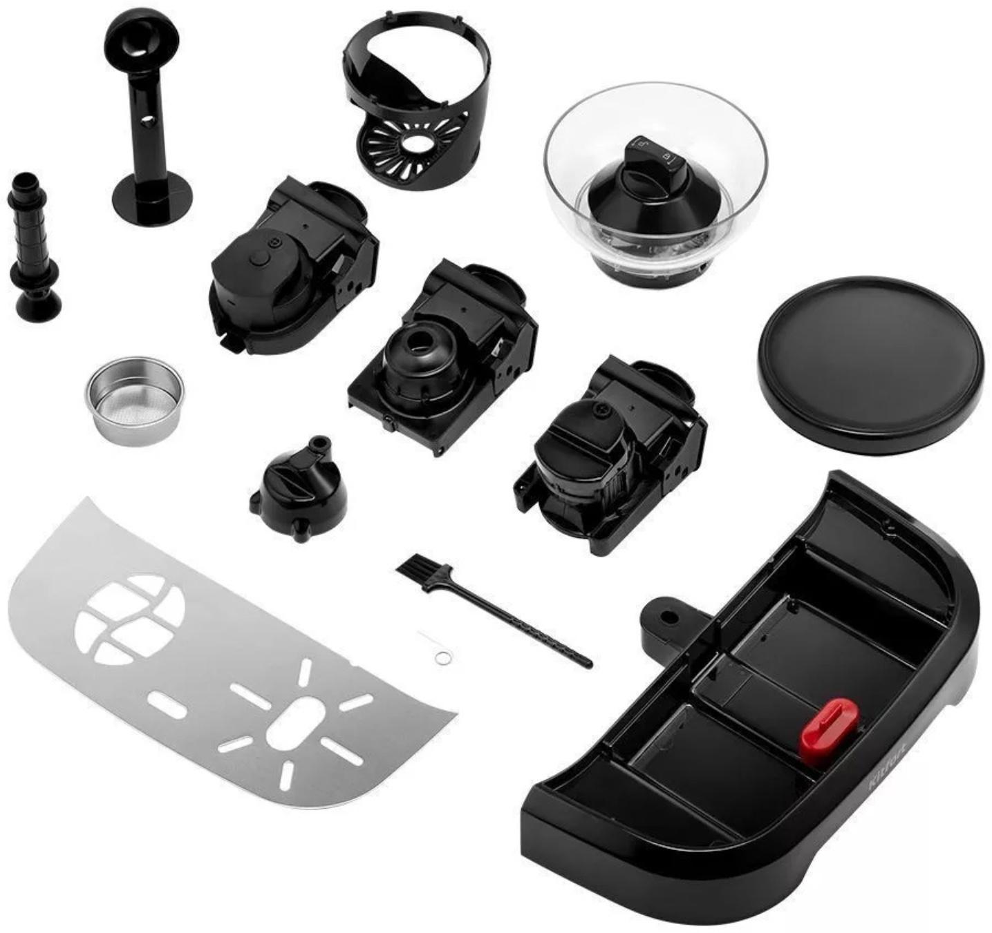 Кофемашина Kitfort КТ-7107, рожковая/капельная, 1560 Вт, 2 л, чёрная