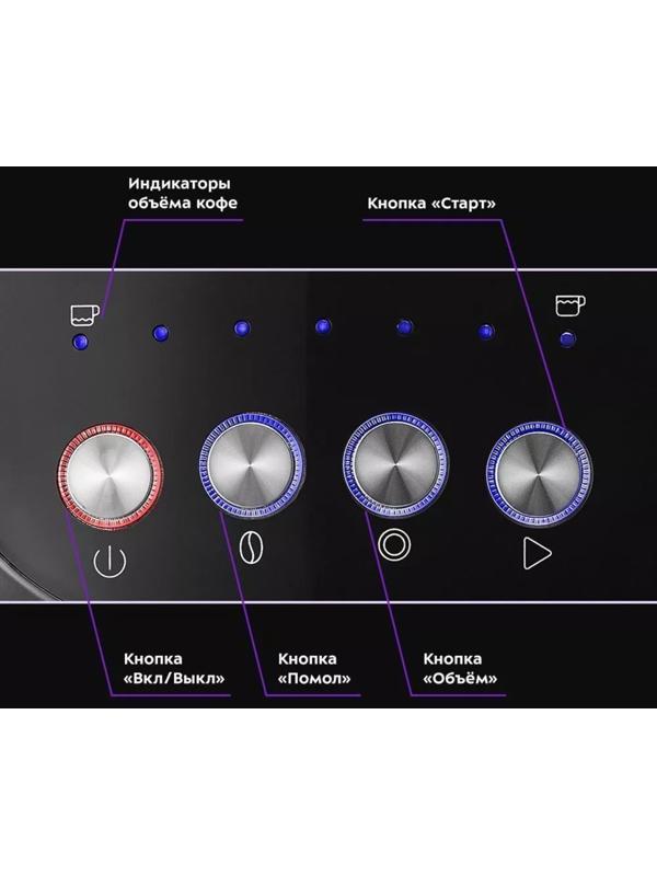 Кофемашина Kitfort КТ-7107, рожковая/капельная, 1560 Вт, 2 л, чёрная