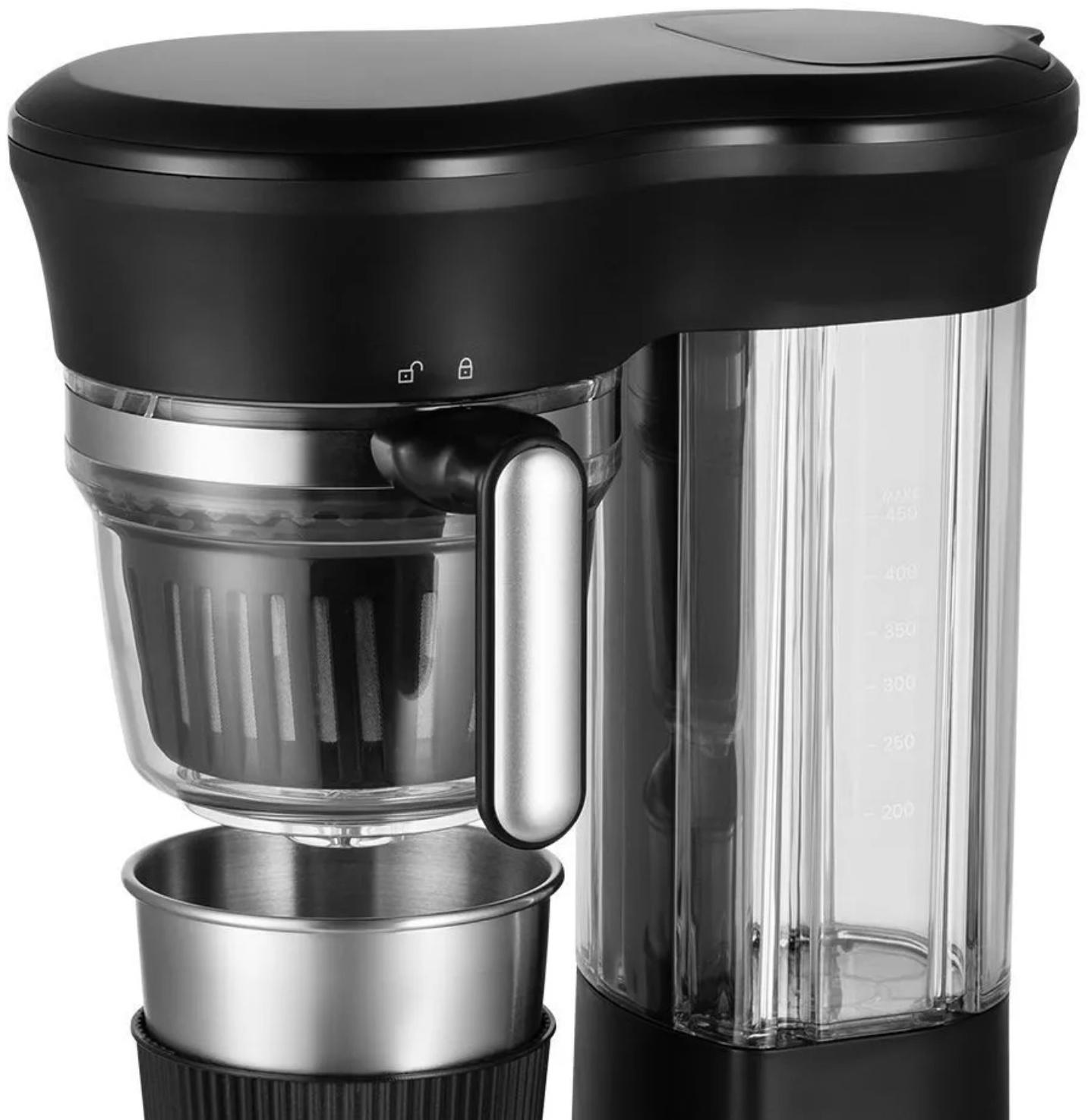 Кофемашина Kitfort КТ-7141, 600/120 Вт, 50 г, 0.45 л, чёрная