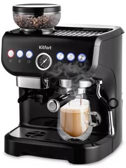 Кофемашина Kitfort КТ-7108, 1560 Вт, 2 л, чёрная