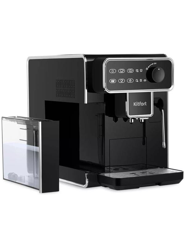 Кофемашина Kitfort КТ-7256, автоматическая, 1350 Вт, 1.5 л, чёрная