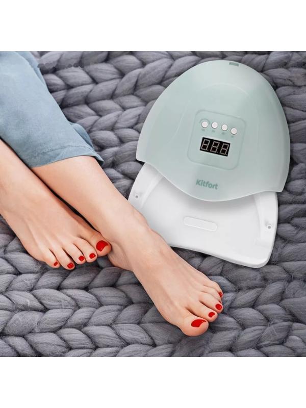 Лампа для гель-лака Kitfort КТ-3145, UV+LED, 36 диодов, 10/30/60/99 c, голубая