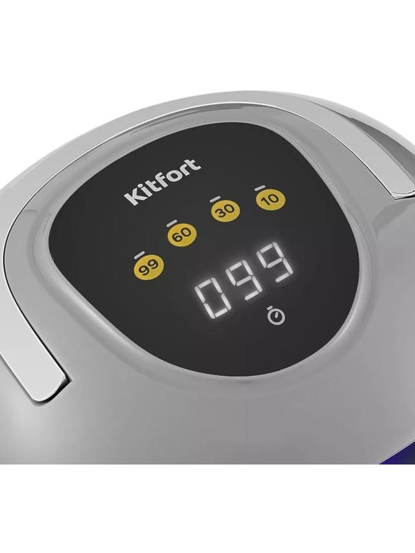 Лампа для гель-лака Kitfort КТ-3152, UV+LED, 57 диодов, 10/30/60/99 c, серая