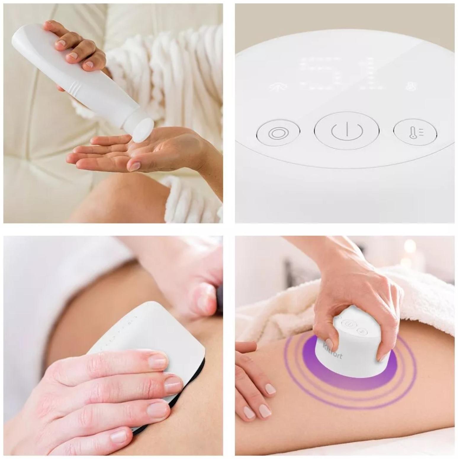 Массажер для тела Kitfort КТ-2962, вакуумный, 10 Вт, 6 режимов, работа от АКБ, белый