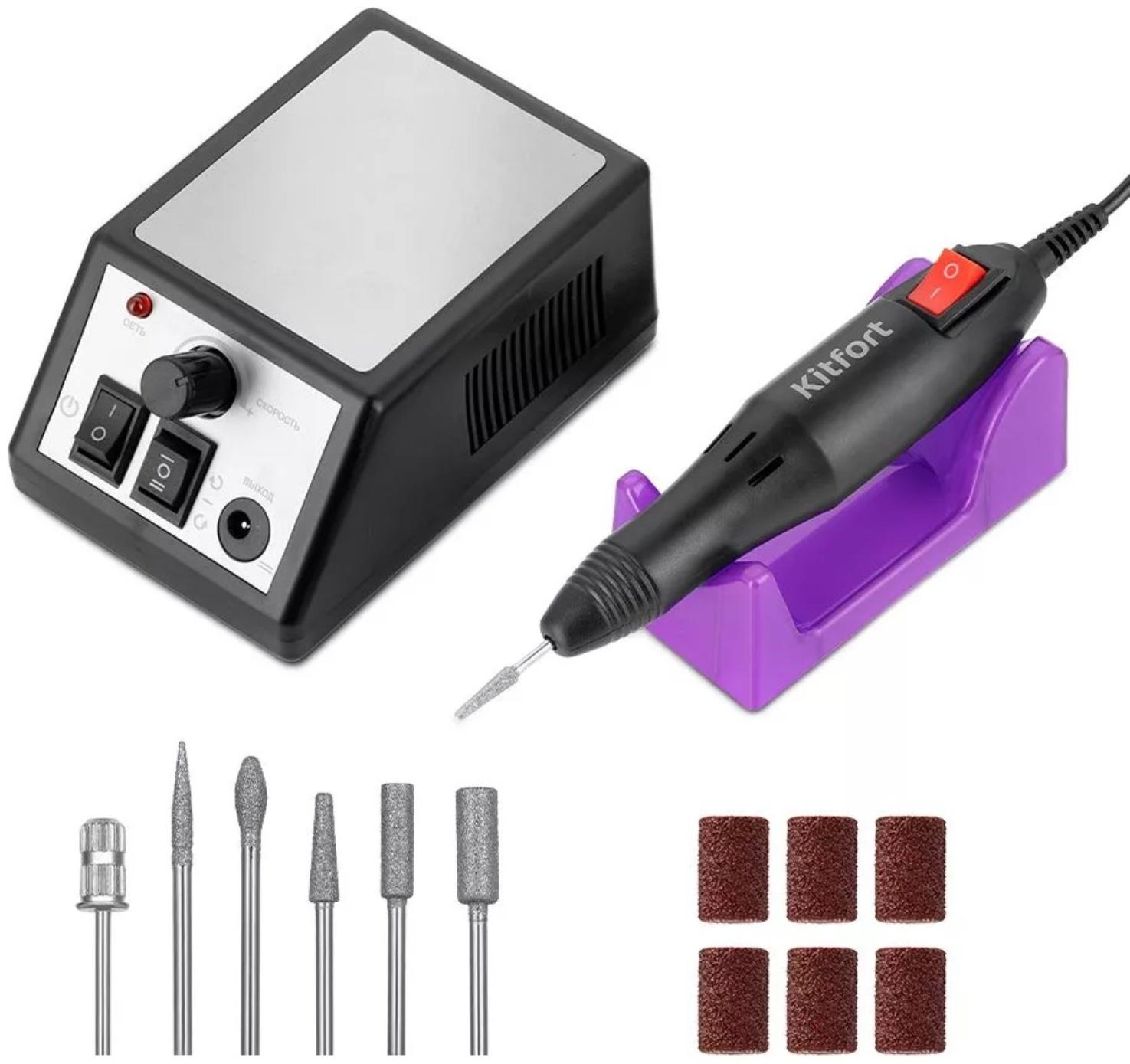 Машинка для маникюра Kitfort КТ-3147, 12 Вт, 20000 об/мин, чёрная