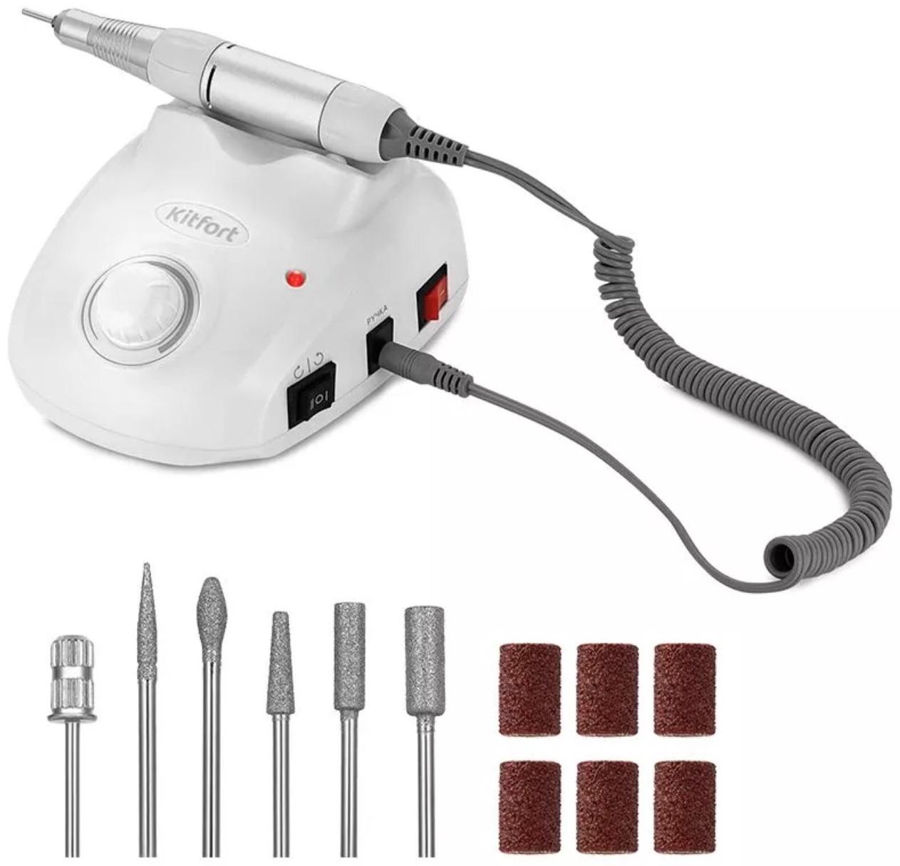 Машинка для маникюра Kitfort КТ-3154, 18 Вт, 30000 об/мин, белая