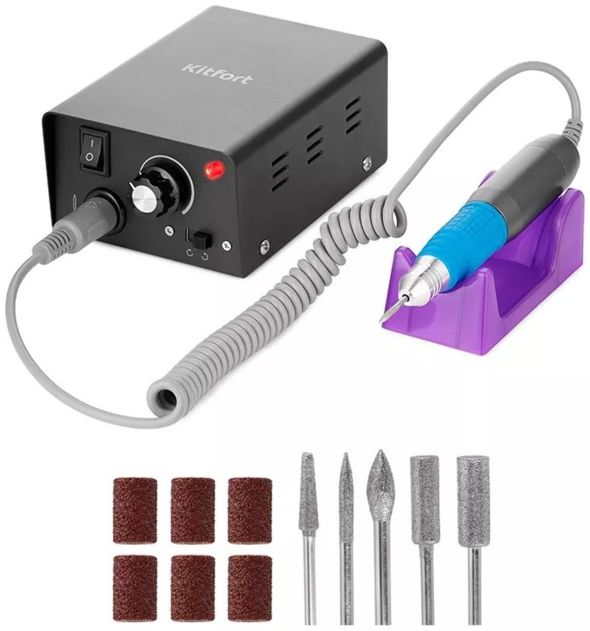 Машинка для маникюра Kitfort КТ-3155, 12 Вт, 25000 об/мин, чёрная