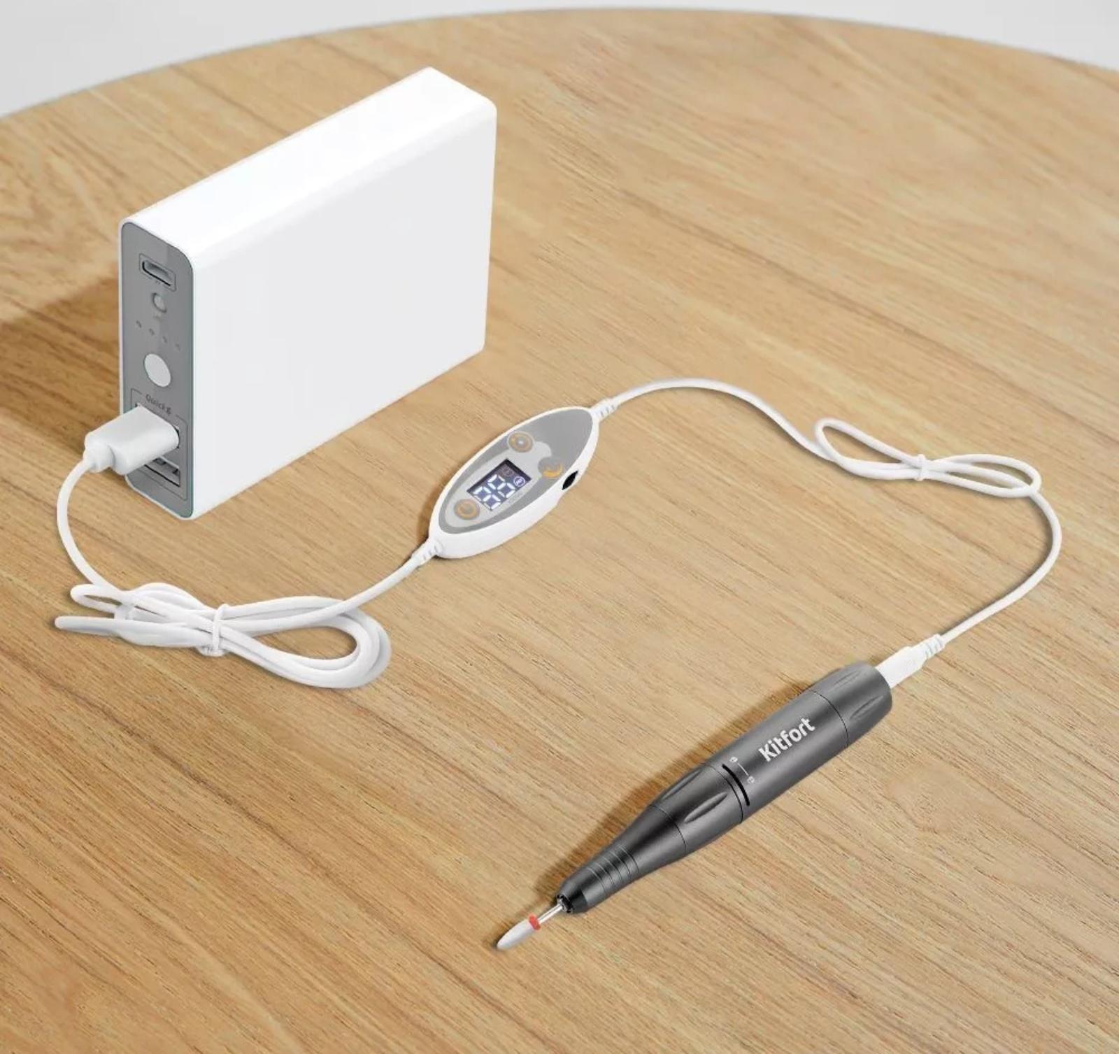 Машинка для педикюра и маникюра Kitfort КТ-3156, 25 Вт, 35000 об/мин, чёрная