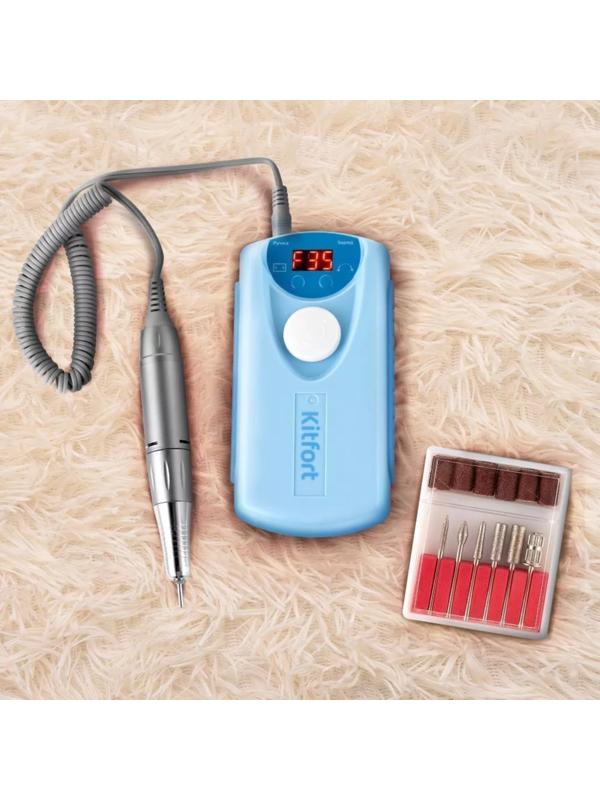 Машинка для педикюра и маникюра Kitfort КТ-3157-1, 20 Вт, 30000 об/мин, голубая