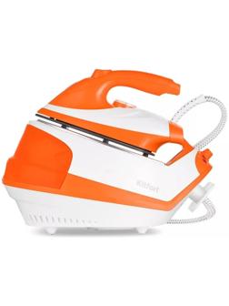 Отпариватель Kitfort КТ-9135-2, напольный, 2000 Вт, 1200 мл, 35 г/мин, утюжок,бело-оранжевый 1042265