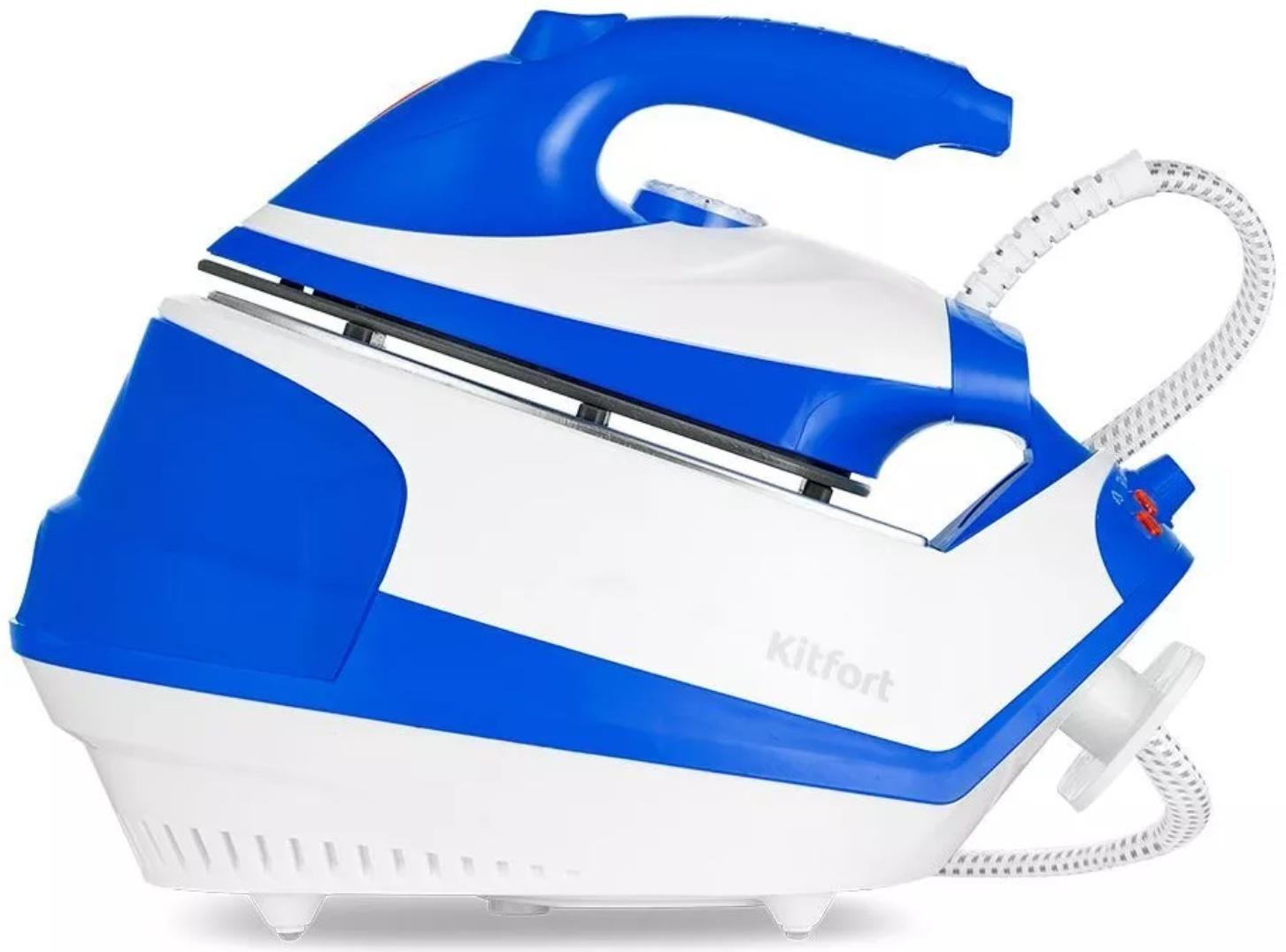 Отпариватель Kitfort КТ-9135-3, напольный, 2000 Вт, 1200 мл, 35 г/мин,утюжок, бело-синий