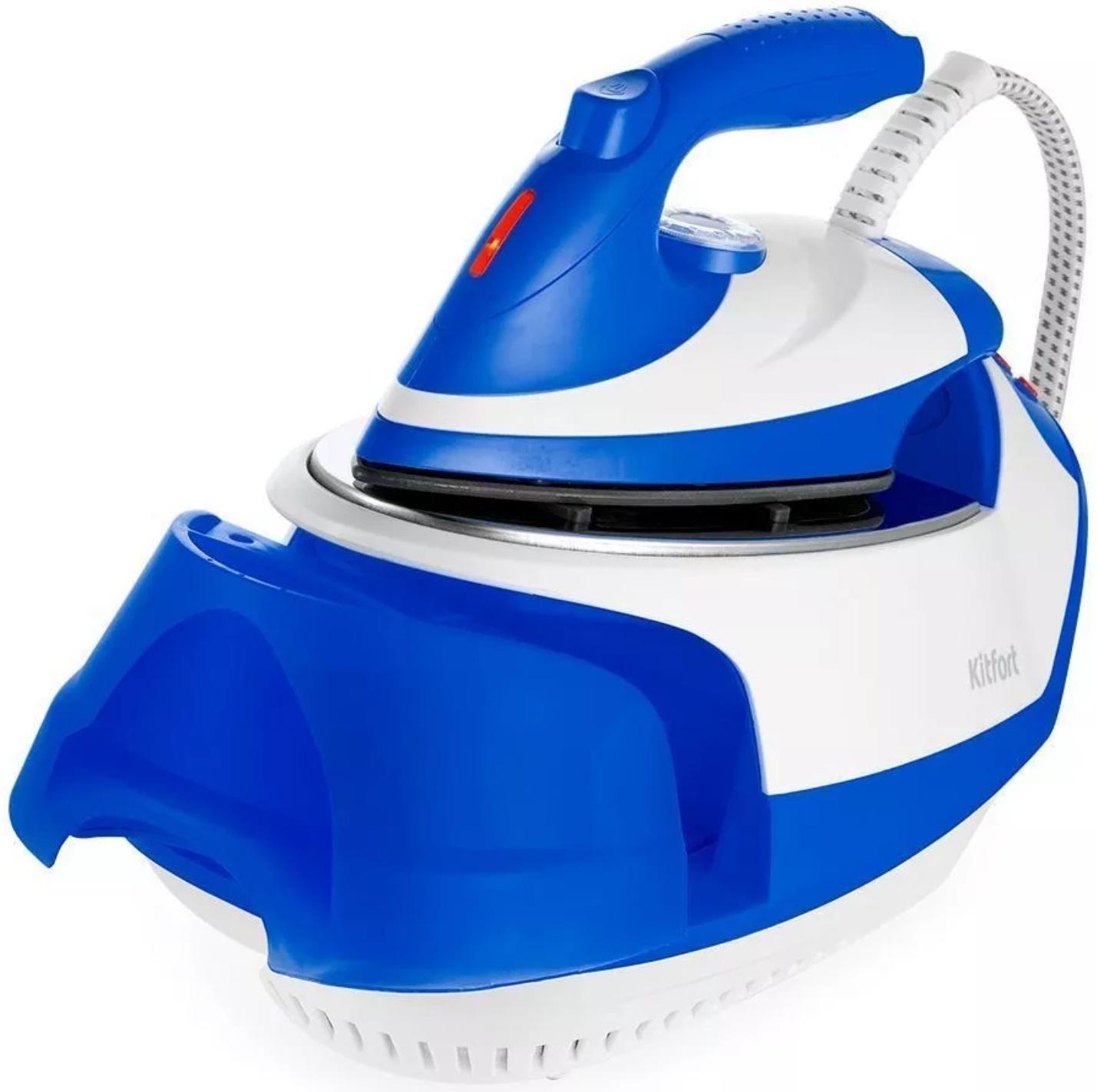 Отпариватель Kitfort КТ-9135-3, напольный, 2000 Вт, 1200 мл, 35 г/мин,утюжок, бело-синий