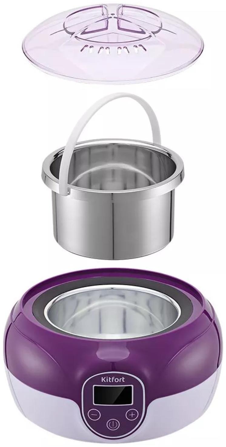 Воскоплав Kitfort КТ-3149-2, баночный, 100 Вт, 500 мл, фиолетовый